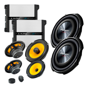 sistema completo jl audio y pioneer introducción a la calidad de audio para autos o pickups con poco espacio