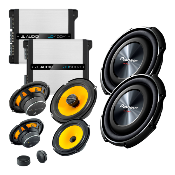 sistema completo jl audio y pioneer introducción a la calidad de audio para autos o pickups con poco espacio