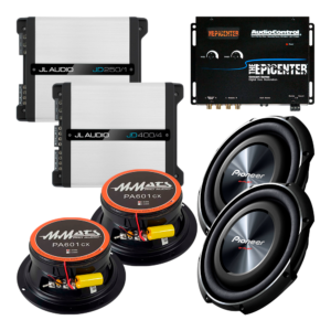 sistema completo mmats, audiocontrol, pioneer y jl audio para los amantes de la música banda
