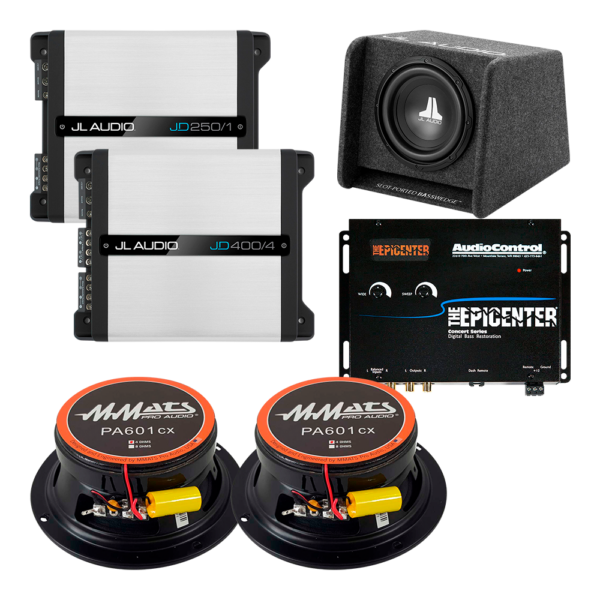 sistema completo mmats, audiocontrol y jl audio para los amantes de la musica banda