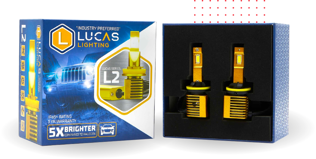 focos led serie l2 lucas lighting caja