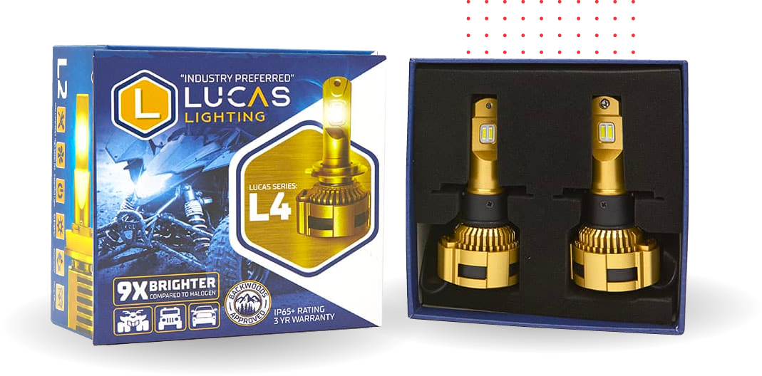 focos led serie l4 lucas lighting caja
